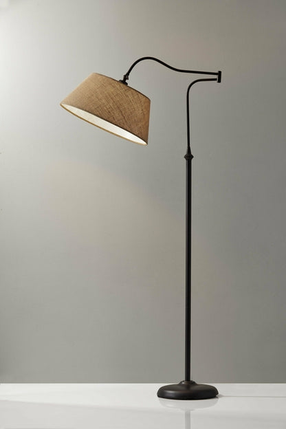 Dark Bronze Metal Floor Lamp with Adjustable Swing Arm