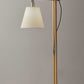Natural Wood Floor Lamp with Adjustable Hinged Arm