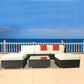 Outsunny 6pcs All-weather Rattan Sofa Wicker Sectional Patio Furniture