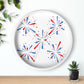 Decorative Wall clock / Red White Blue Celebration Print