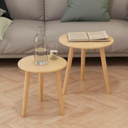 Side Tables 2 pcs Gray Solid Pinewood