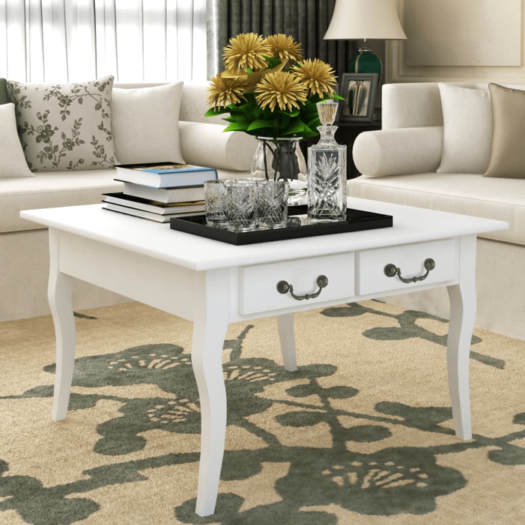 Coffee Table White 31.5"x31.5"x19.7" Wood