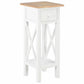 Side Table White 10.6"x10.6"x25.8" Wood