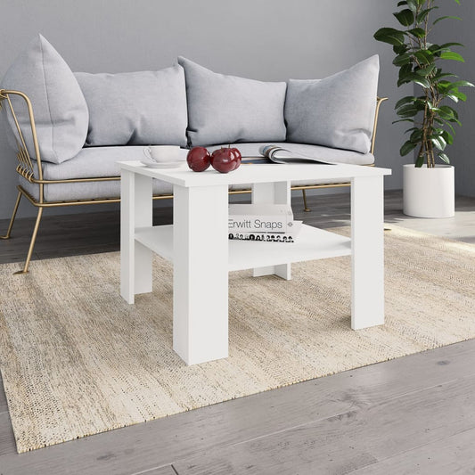 Coffee Table White 23.6"x23.6"x16.5"
