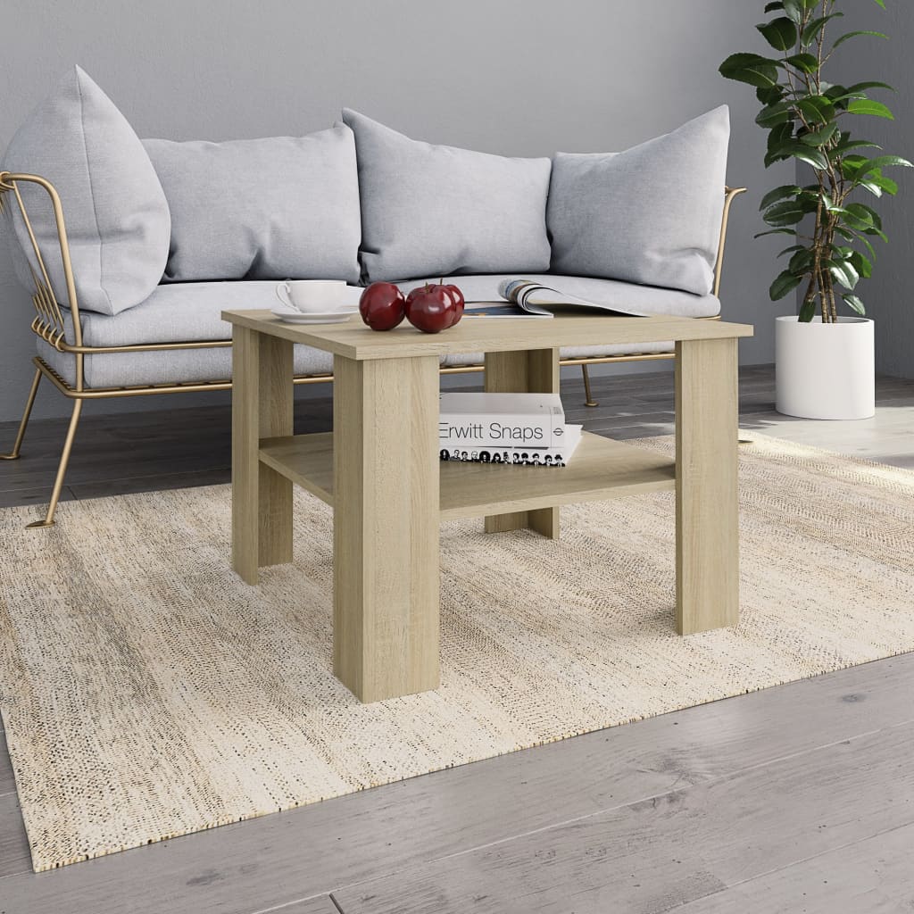 Coffee Table White 23.6"x23.6"x16.5"