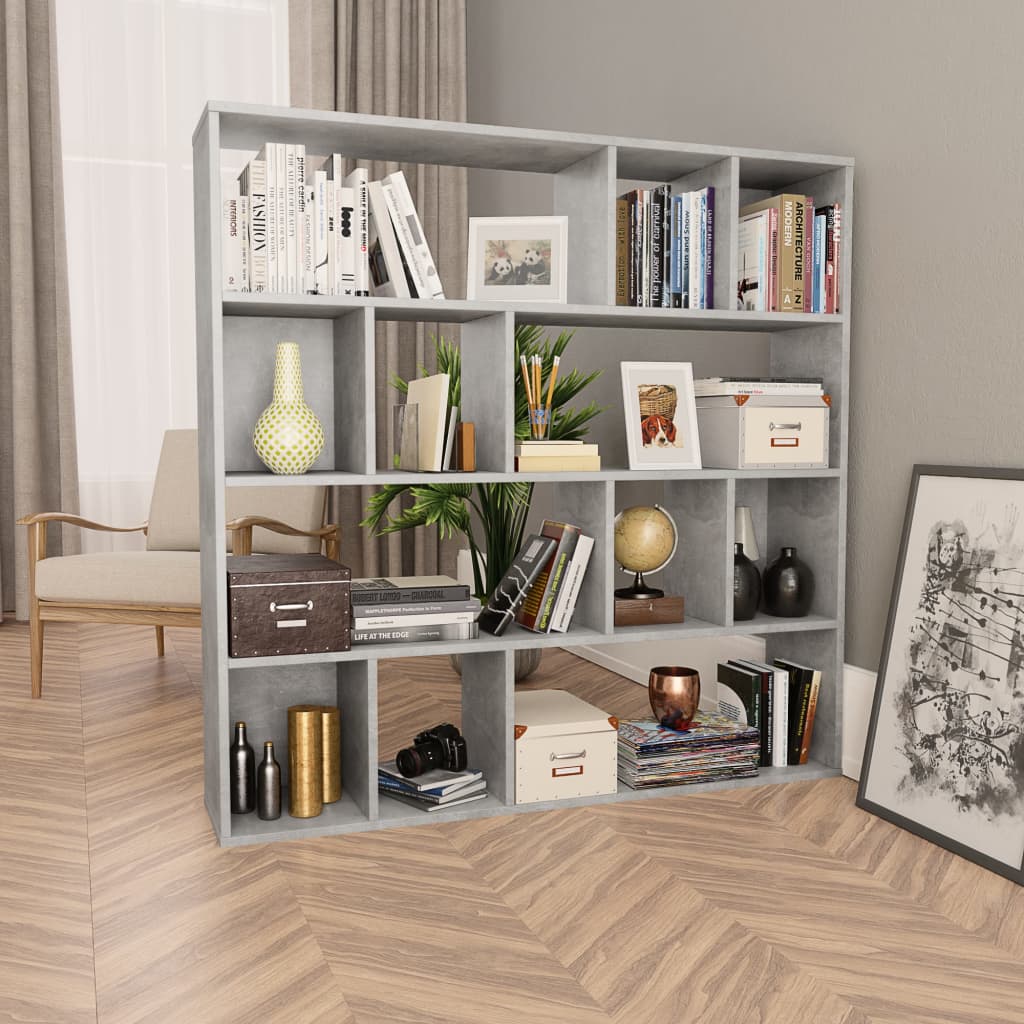 Room Divider/Book Cabinet Black 43.3"x9.4"x43.3"