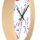 Decorative Wall clock / Red White Blue Celebration Print