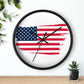 Decorative Wall clock / Stars and Stripes Red White Blue USA Flag