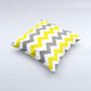 Gray & Yellow Chevron Pattern Ink-Fuzed Decorative Throw Pillow