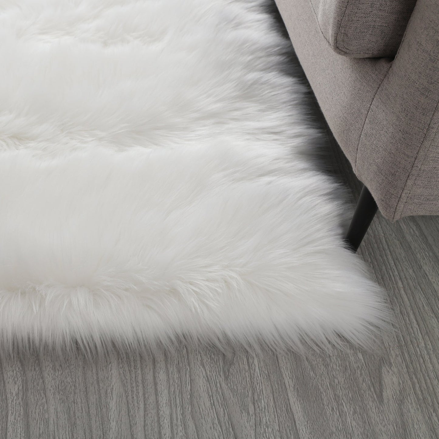 Cozy Ultra Soft Fluffy Faux Fur White Area Rug