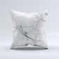The Cracked White Marble Slate ink-Fuzed Decorative Throw Pillow