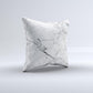 The Cracked White Marble Slate ink-Fuzed Decorative Throw Pillow