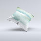 The Greenish Watercolor Strokes ink-Fuzed Decorative Throw Pillow