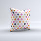 Solid Pink & Blue Colored Polka Dots Ink-Fuzed Decorative Throw Pillow