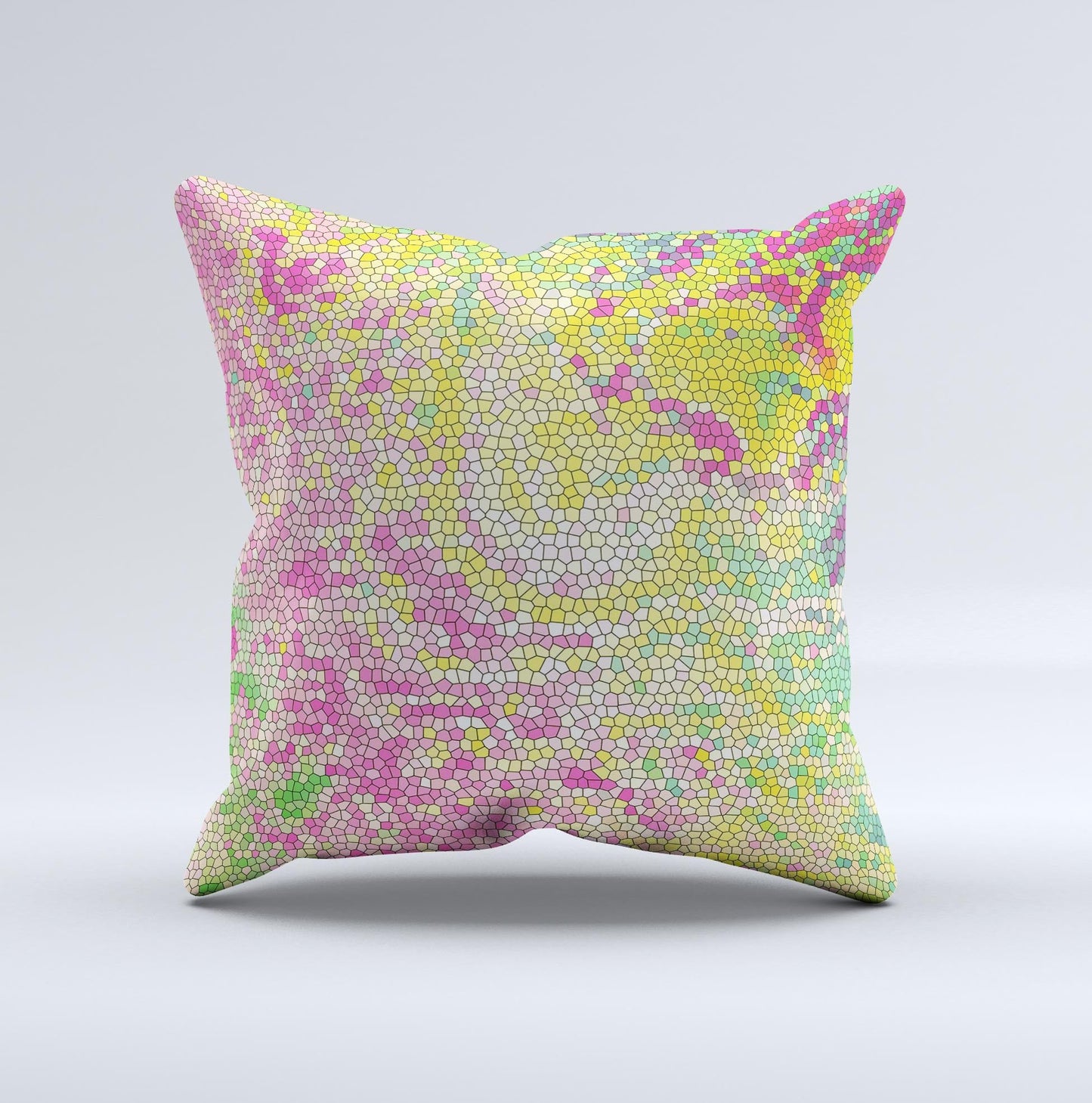 Vibrant Yellow Colored Dots  Ink-Fuzed Decorative Throw Pillow