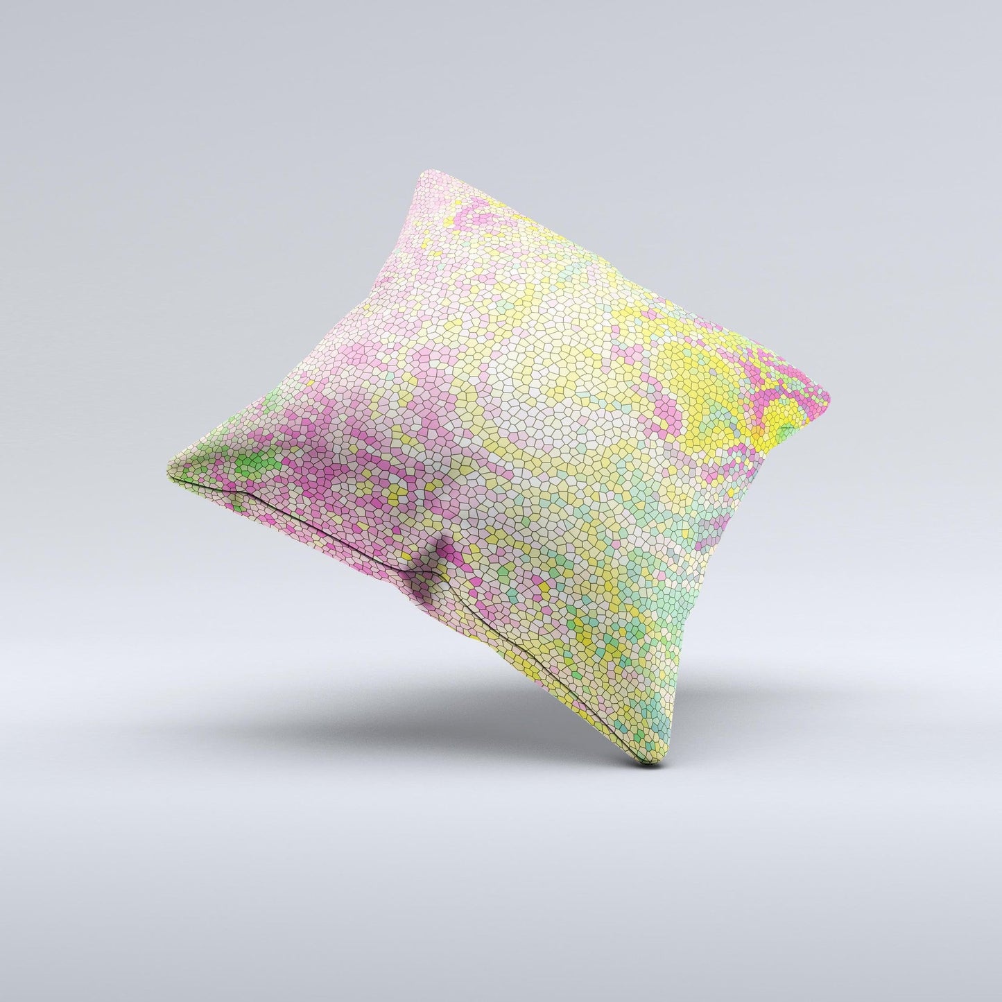 Vibrant Yellow Colored Dots  Ink-Fuzed Decorative Throw Pillow