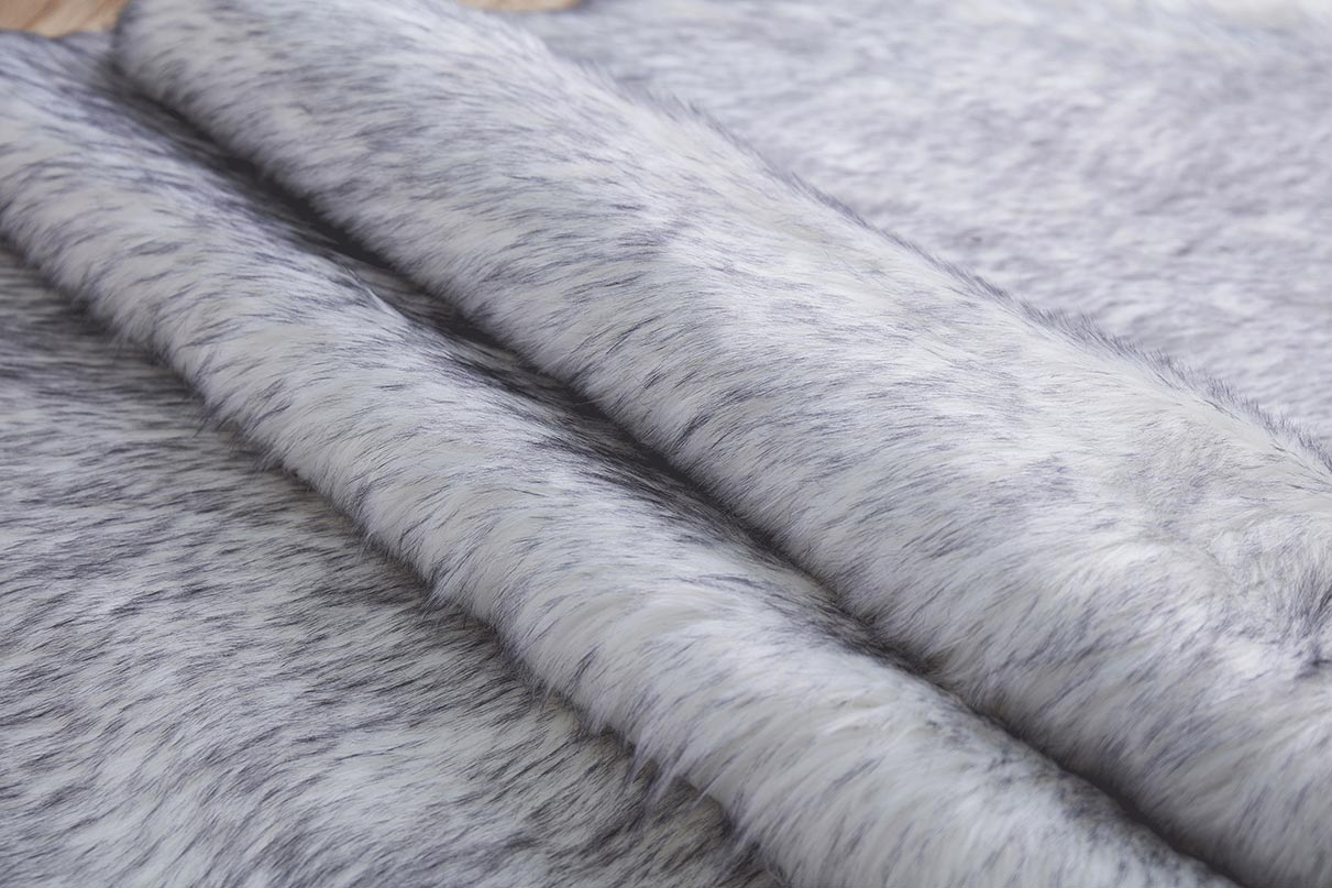 Luxury Dark Grey Faux Fur Decorative Rug 32" x 71"