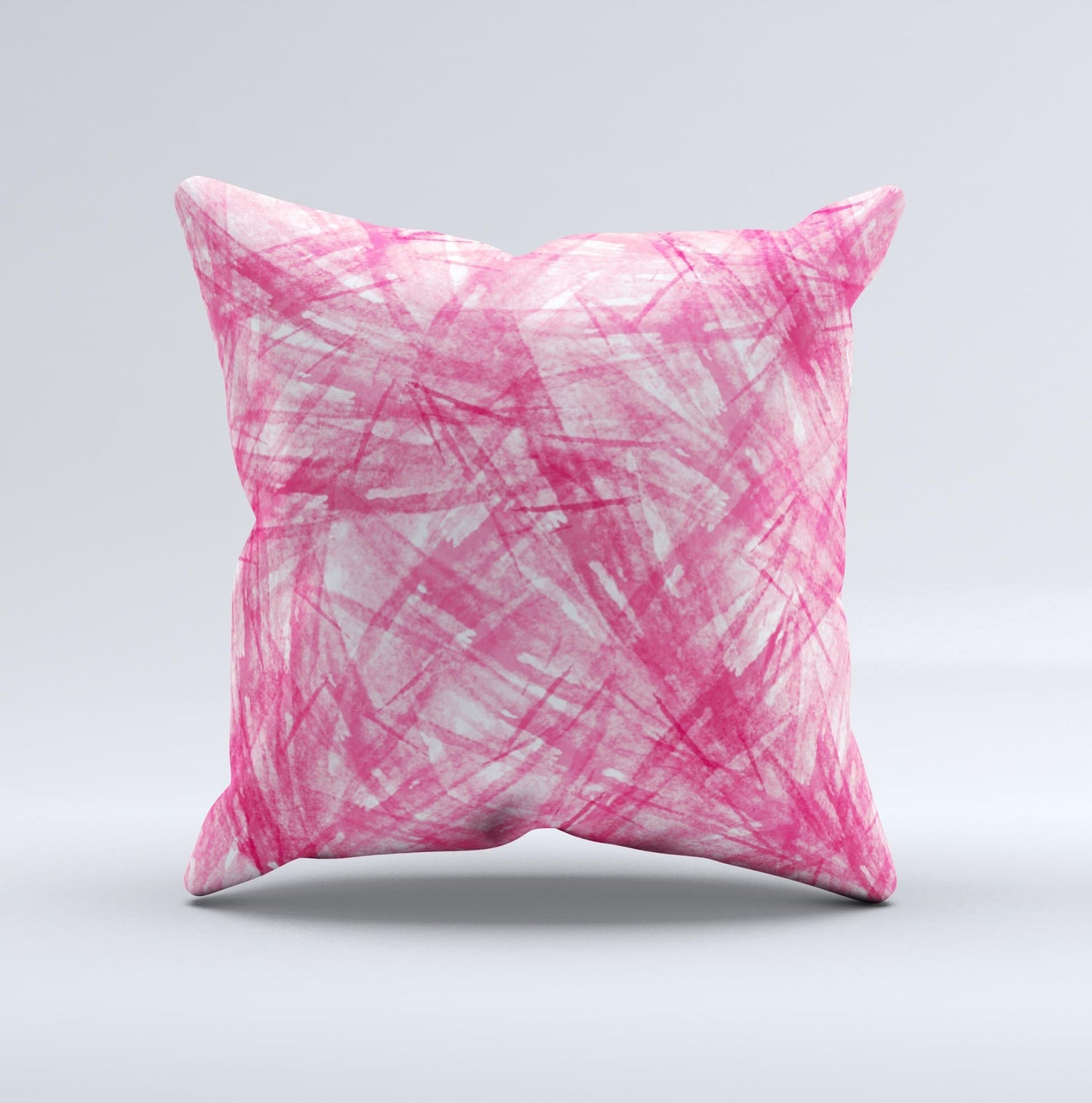 Subtle Pink Watercolor Strokes Ink-Fuzed Decorative Throw Pillow