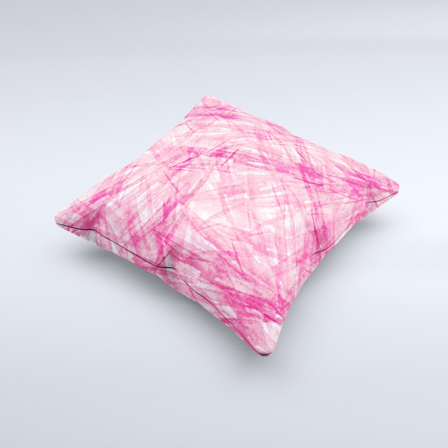 Subtle Pink Watercolor Strokes Ink-Fuzed Decorative Throw Pillow