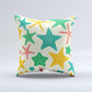 Tan And Colorful Vector StarFish ink-Fuzed Decorative Throw Pillow