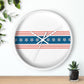 Decorative Wall clock / Stars and Stripes Red White Blue Print