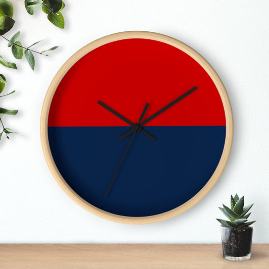 Decorative Wall clock / Red and Blue Print