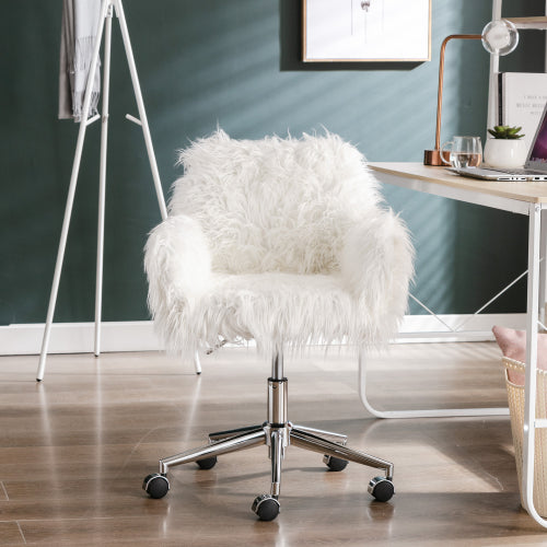 Modern Faux fur home office chair fluffy chair makeup vanity Chair