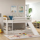 Twin over Twin Low Bunk Bed with Slide and Ladder