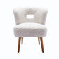 Accent Chair Lambskin Sherpa Upholstery Open Back Chair