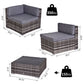 Outsunny 7pc Rattan Furniture Set w/ Side Table Lounge Sofa Cushion
