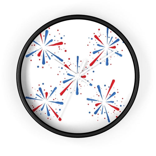 Decorative Wall clock / Red White Blue Celebration Print