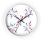 Decorative Wall clock / Red White Blue Celebration Print