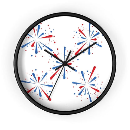 Decorative Wall clock / Red White Blue Celebration Print