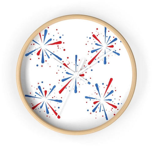 Decorative Wall clock / Red White Blue Celebration Print