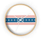 Decorative Wall clock / Stars and Stripes Red White Blue Print
