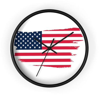 Decorative Wall clock / Stars and Stripes Red White Blue USA Flag