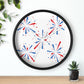 Decorative Wall clock / Red White Blue Celebration Print