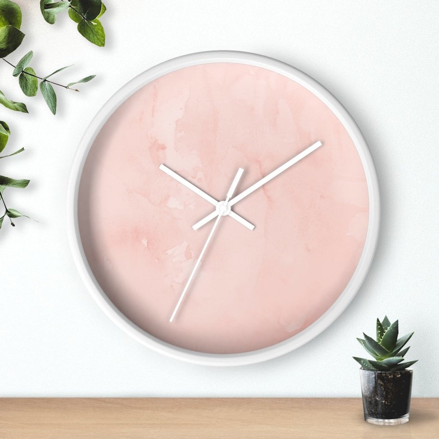 Decorative Wall Clock - Peach Marble Quartz Clock - WC04
